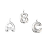 Front view of the Silver Bubble Initial Letter | Alphabet Charm in letters A, B, and C