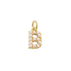 Gold Large Pearl Initial Letter | Alphabet Charm | Letter B