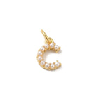 Gold Large Pearl Initial Letter | Alphabet Charm | Letter C