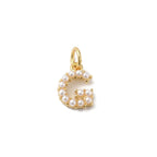 Gold Large Pearl Initial Letter | Alphabet Charm | Letter G