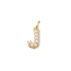 Gold Large Pearl Initial Letter | Alphabet Charm | Letter J