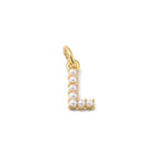 Gold Large Pearl Initial Letter | Alphabet Charm | Letter L