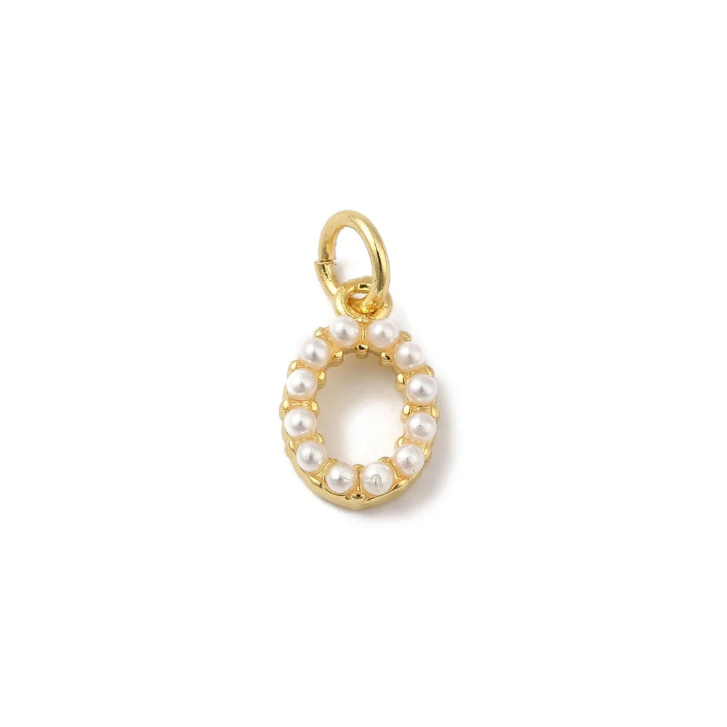 Gold Large Pearl Initial Letter | Alphabet Charm | Letter O