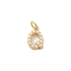 Gold Large Pearl Initial Letter | Alphabet Charm | Letter Q