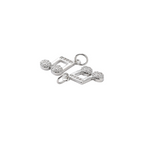 Front & side view of the Silver Cubic Zirconia Joyful Melody Charm