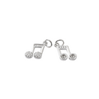 Front & back view of the Silver Cubic Zirconia Joyful Melody Charm