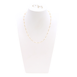 Front of Gold Beth Pearl Charm Necklace on CB Bust
