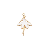 Gold and White Ballerina Charm