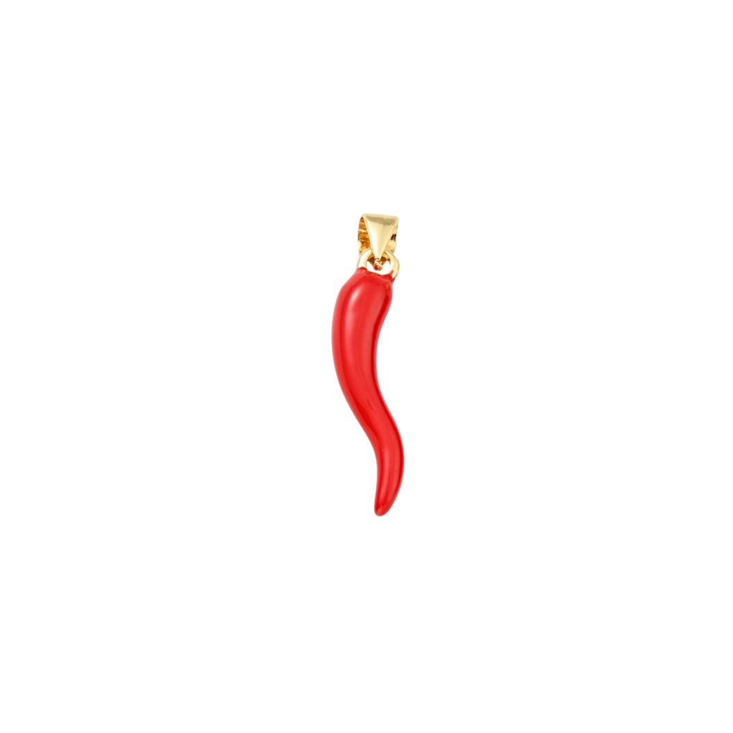 Gold Red Hot Chili Pepper Charm