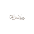 Front of Silver Minimalistic "Bride" Charm