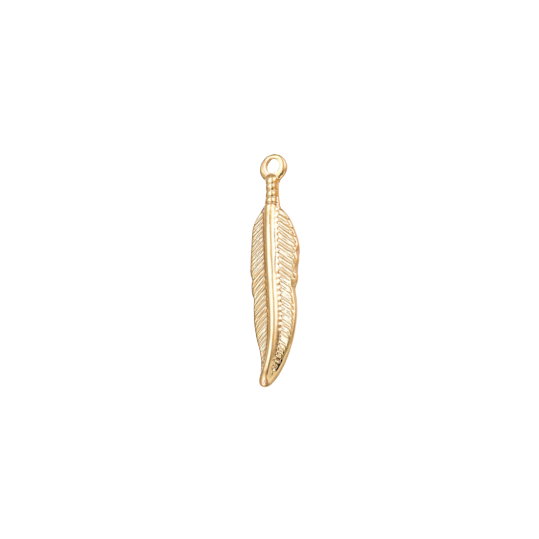 Front View of the Gold Light As A Feather Charm
