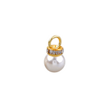 Gold Pearl and Rhinestone Collared Charm