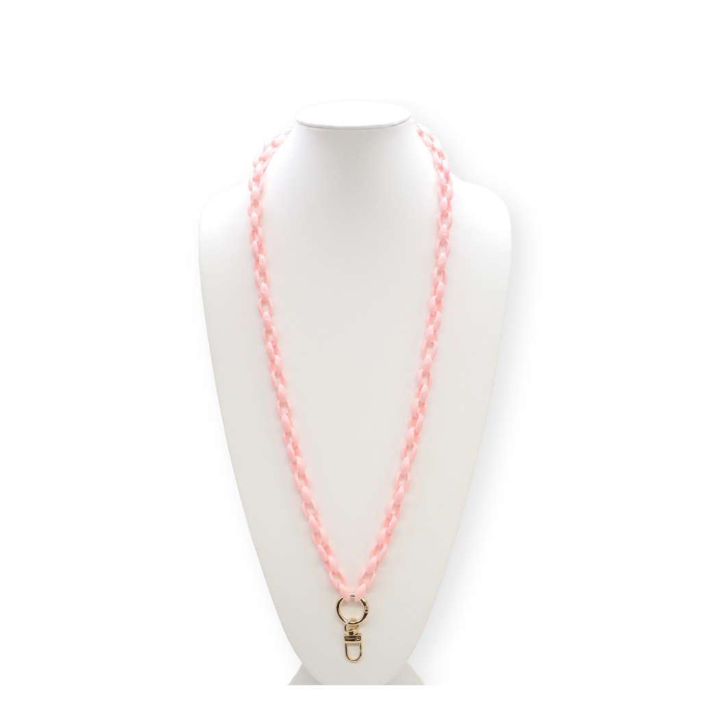Front view of the Ballet Pink Lanyard Charm Necklace