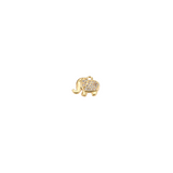 Front view of the Gold Micro Pave Cubic Zirconia Elephant Charm