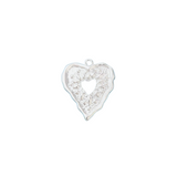 Front of Silver Embossed Heart Charm