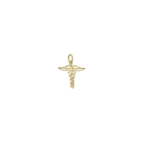 Transparent view of Gold Caduceus Symbol Charm