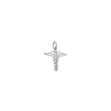 Front of Silver Caduceus Symbol Charm