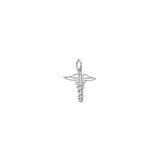 Transparent view of Silver Caduceus Symbol Charm