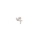 Silver Heart and Cross Charm