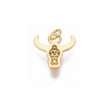 Back view of the Gold Cubic Zirconia Longhorn Charm