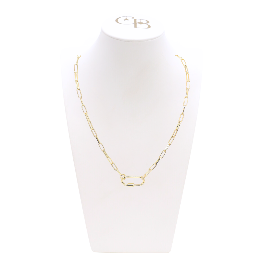 Gold Ashley Necklace with Piper Carabiner