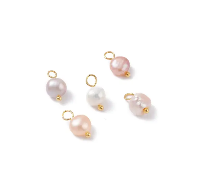Gold Natural Freshwater Pearl Charm | Assorted