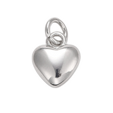 Silver Puff Heart Charm