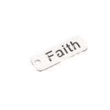 Front of the Silver Faith Bar Charm
