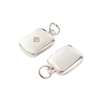 Front and back of the Silver Star Embossed Rectangle Charm