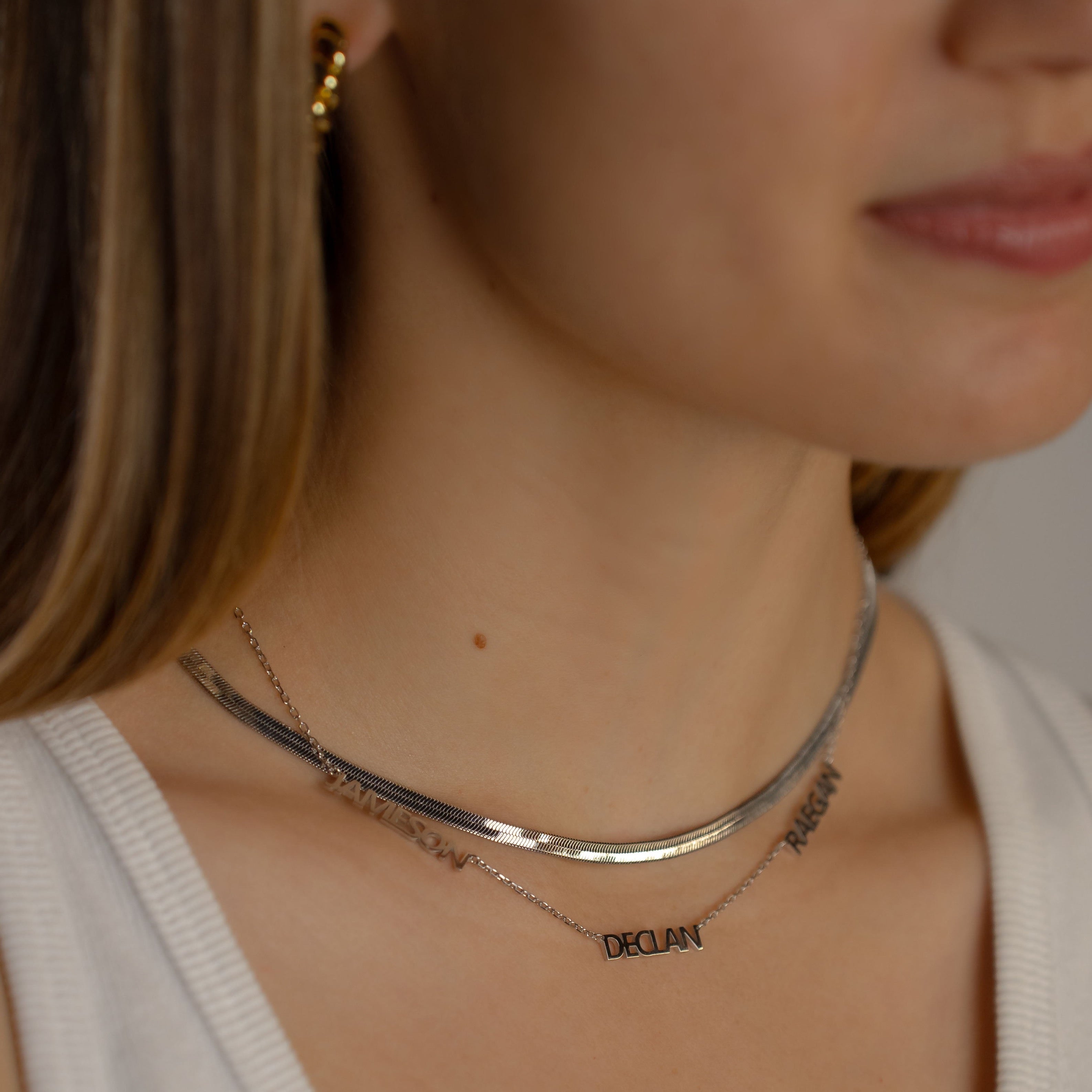Skinny Herringbone Necklace
