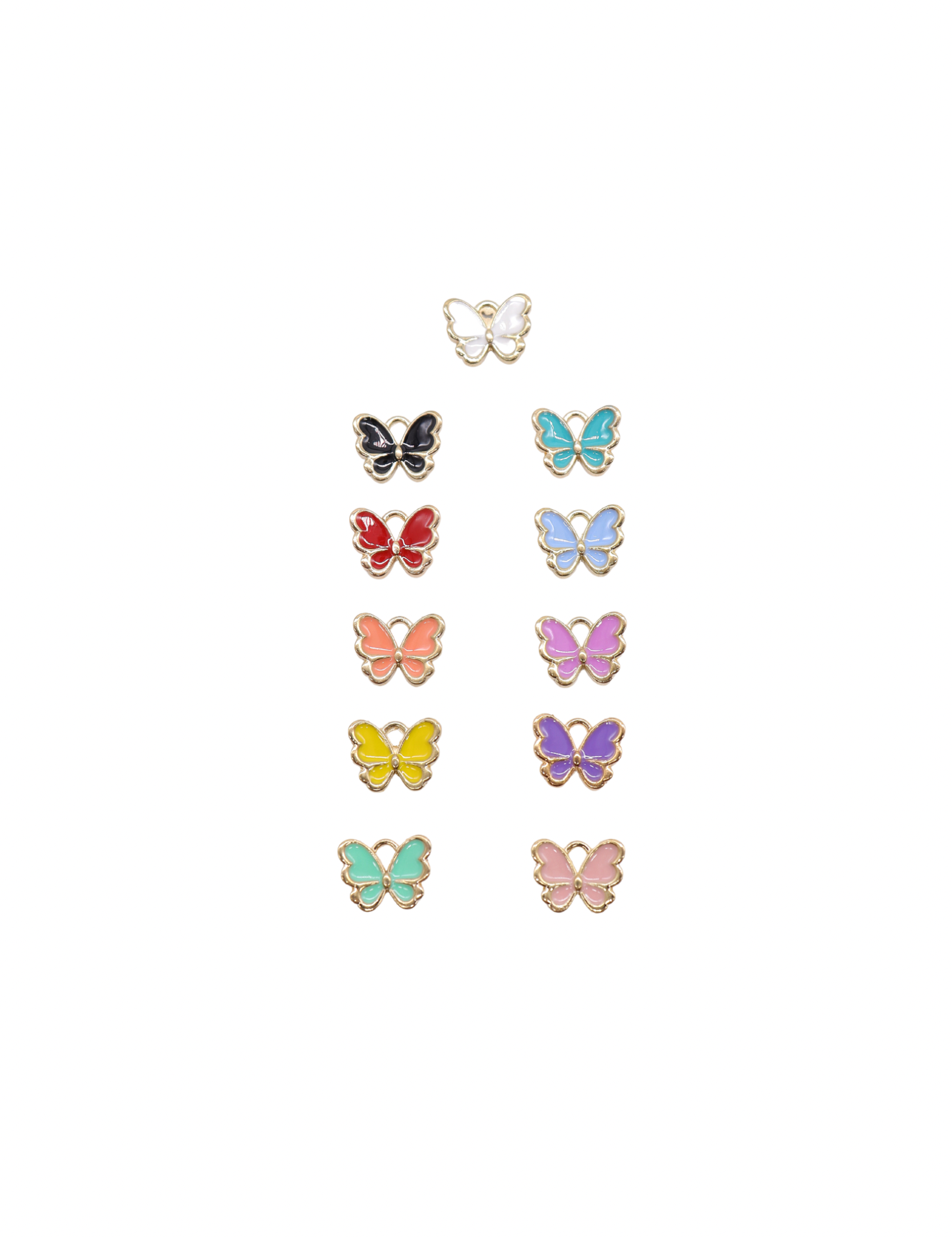 Front of Gold Dainty Butterfly Charm | Assorted