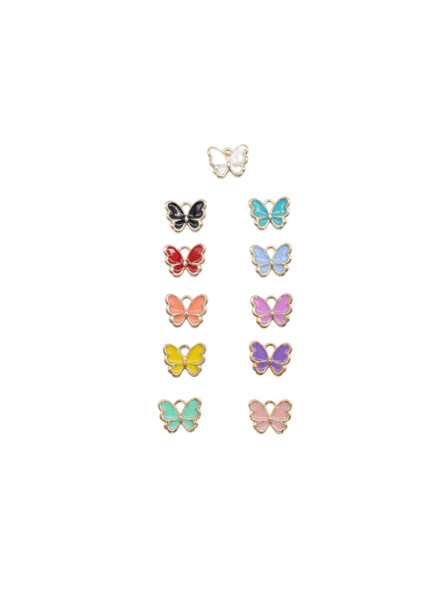 Front of Gold Dainty Butterfly Charm | Assorted