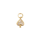 Transparent Gold Shimmer Spade with Cubic Zirconia Charm