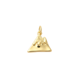 Transparent Side View Gold Mountain Peak Charm