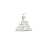 Transparent Side View Silver Mountain Peak Charm 