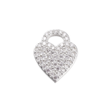 Transparent Silver Sparkle Heart with Cubic Zirconia Charm