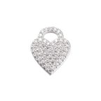 Transparent Silver Sparkle Heart with Cubic Zirconia Charm