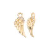 Front & side view of the Gold Angel Wing Charm