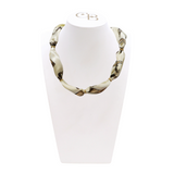 Front view of the Light Gold Bubble Scarf Necklace on CB Bust