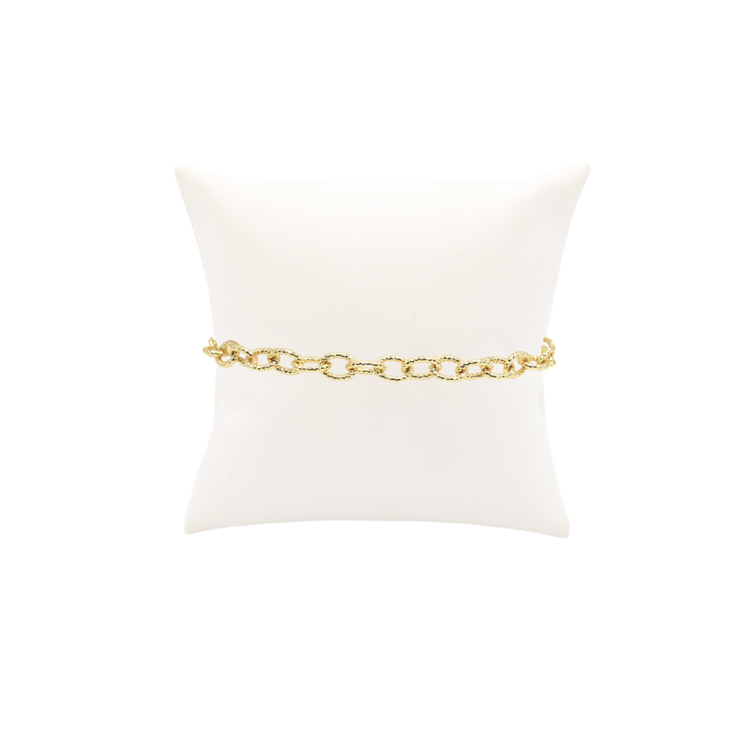Front view of the Gold Alexis Charm Bracelet