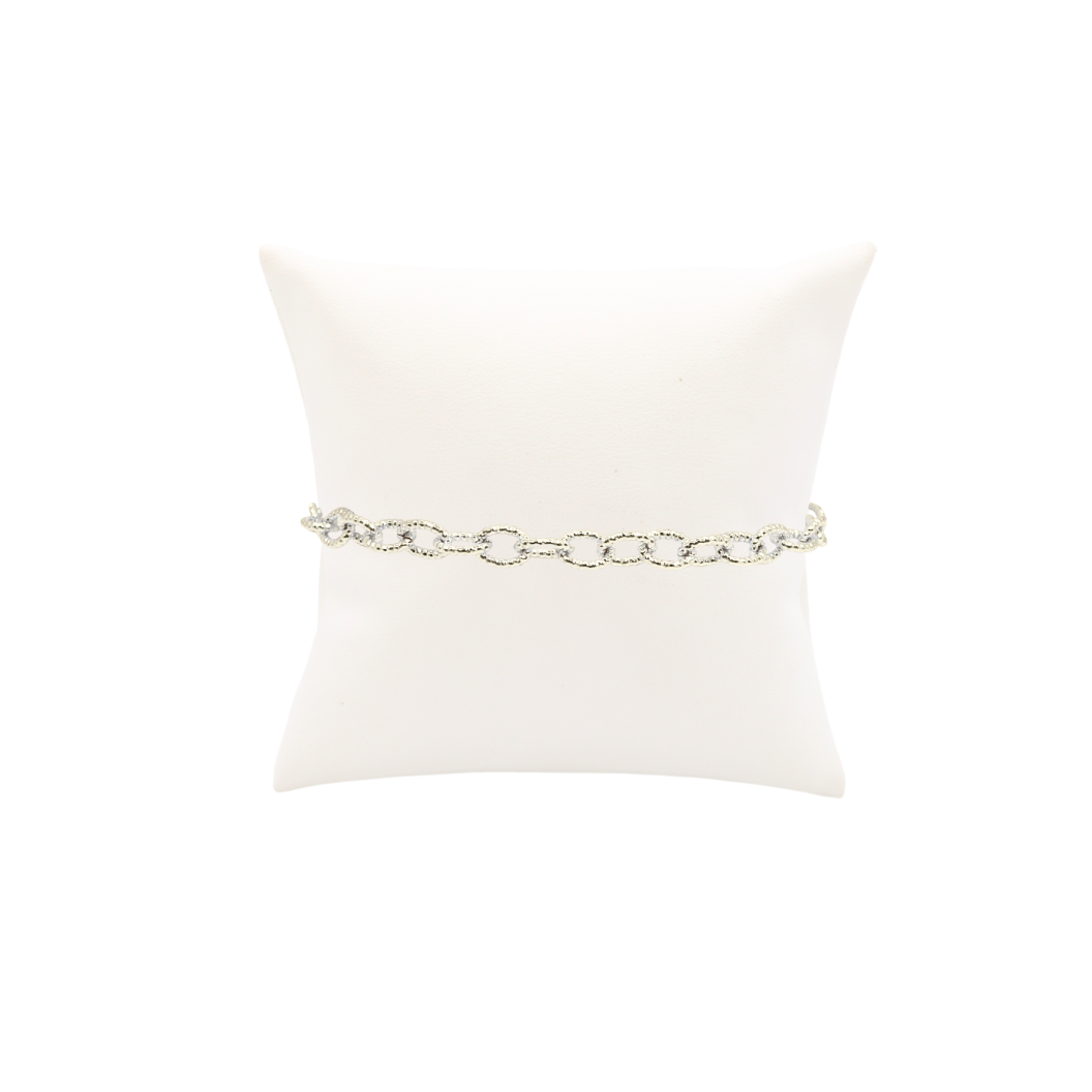 Front View of the Silver Alexis Charm Bracelet