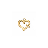 Gold Heart Cross Charm