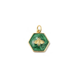 Hexagon Bee Charm - Green