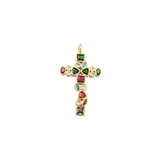 Front of the Gold Mosaic Cross Charm