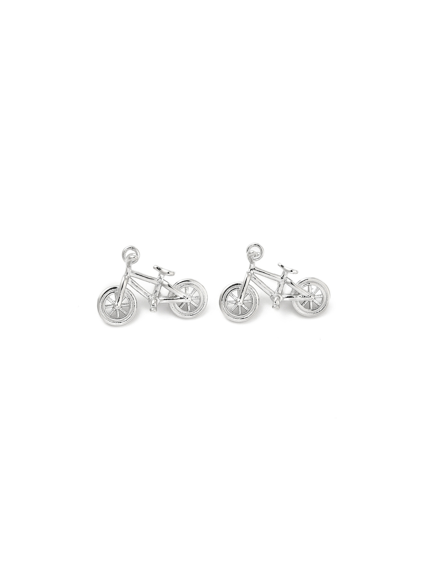 Front of two Silver Like Riding A Bike Charm 