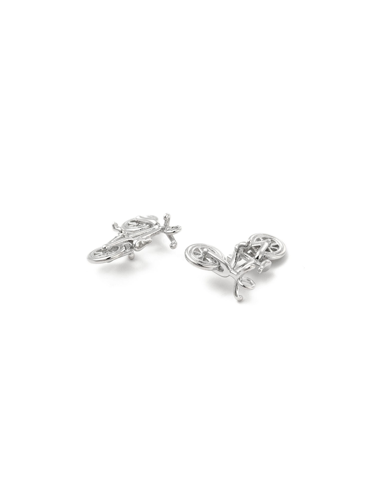 Front and back view of two Silver Like Riding A Bike Charm 