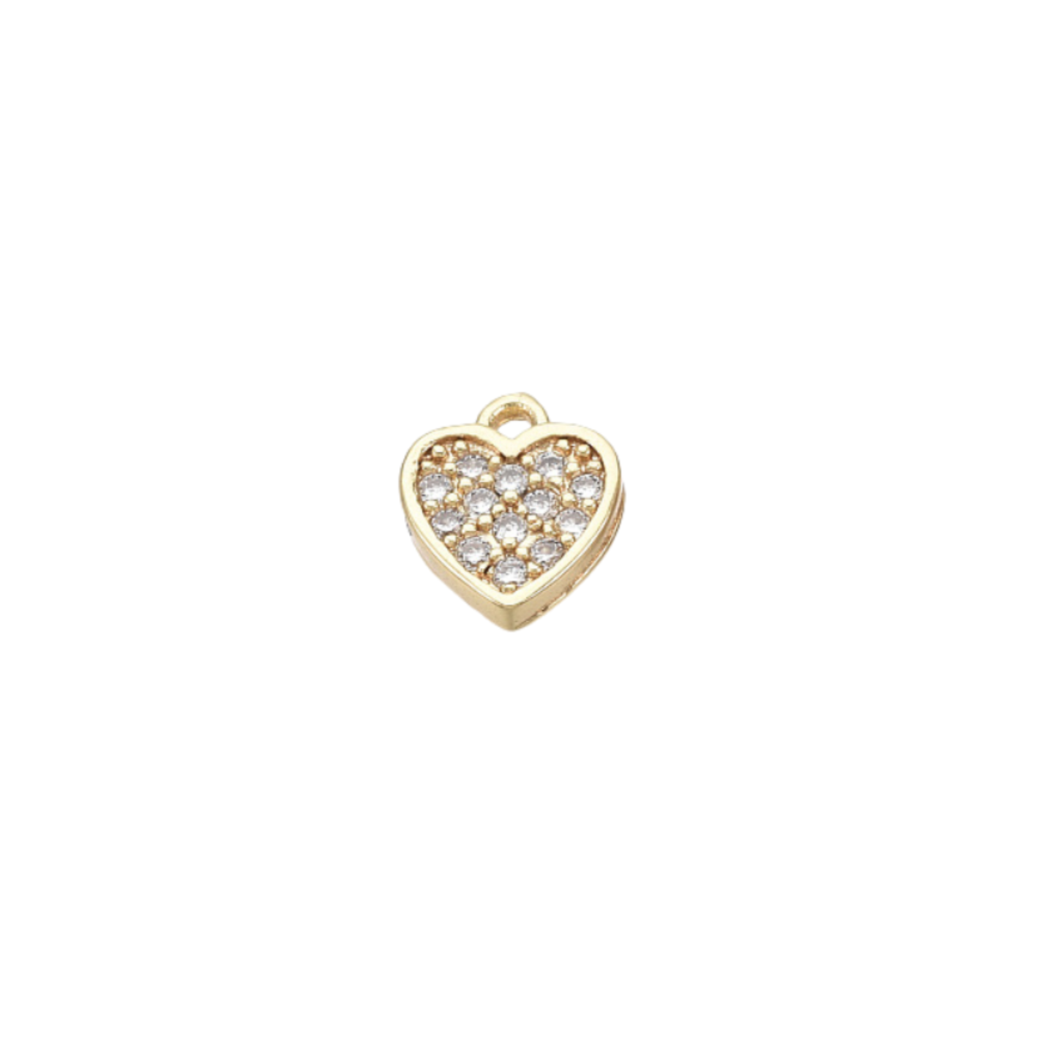 Front of the Gold Crystal Heart Charm