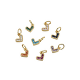 Front of eight Gold Stone Heart Charm | Assorted