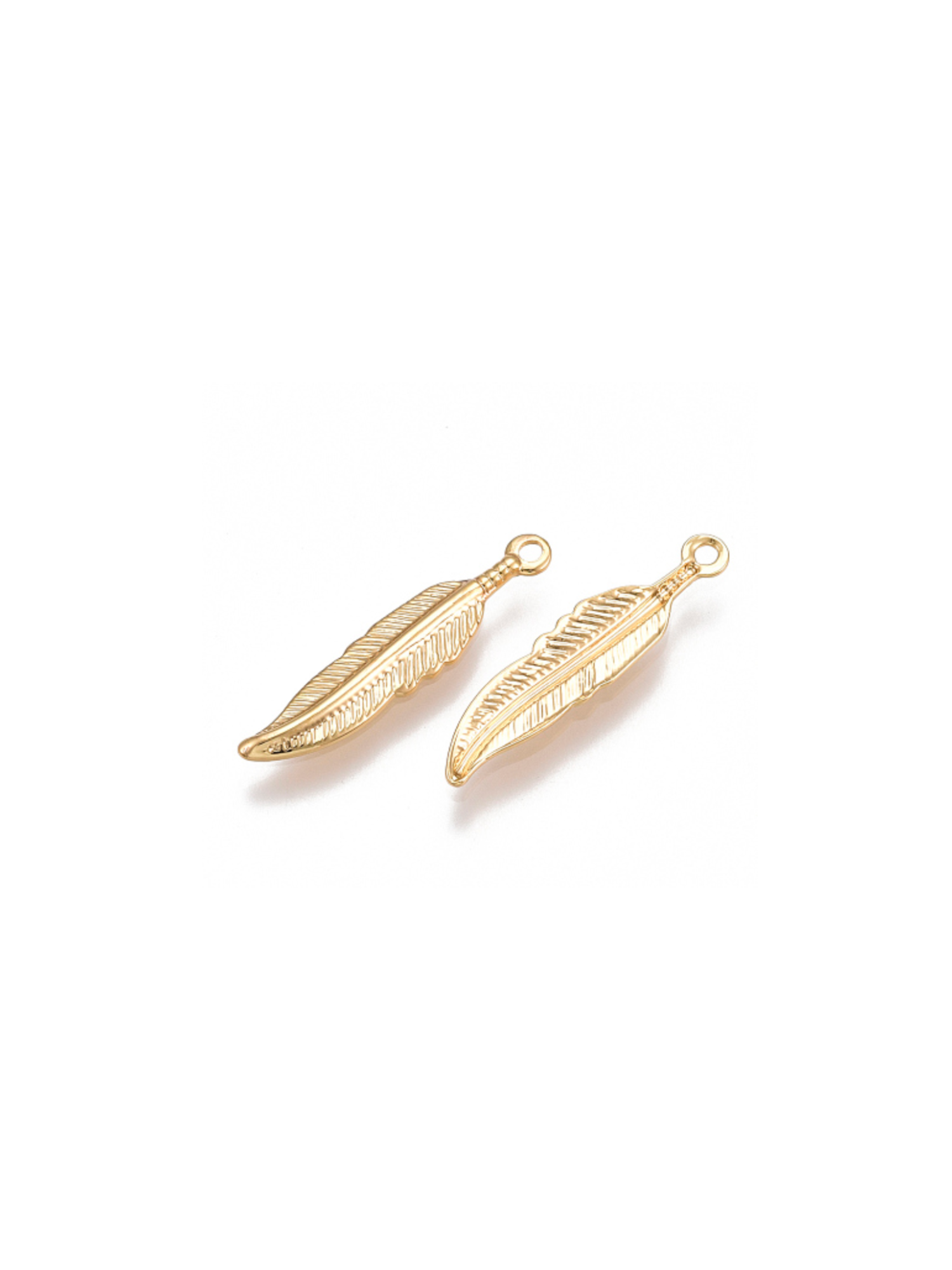 Side View of the Gold Light As A Feather Charm
