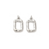 Front of Silver Open Rectangle Charm